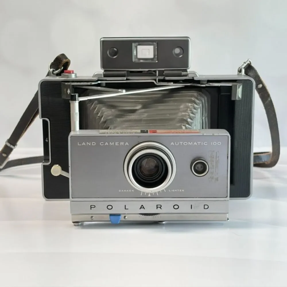 Vintage Polaroid Automatic 100 Land Camera Case Flash Attachment Strap